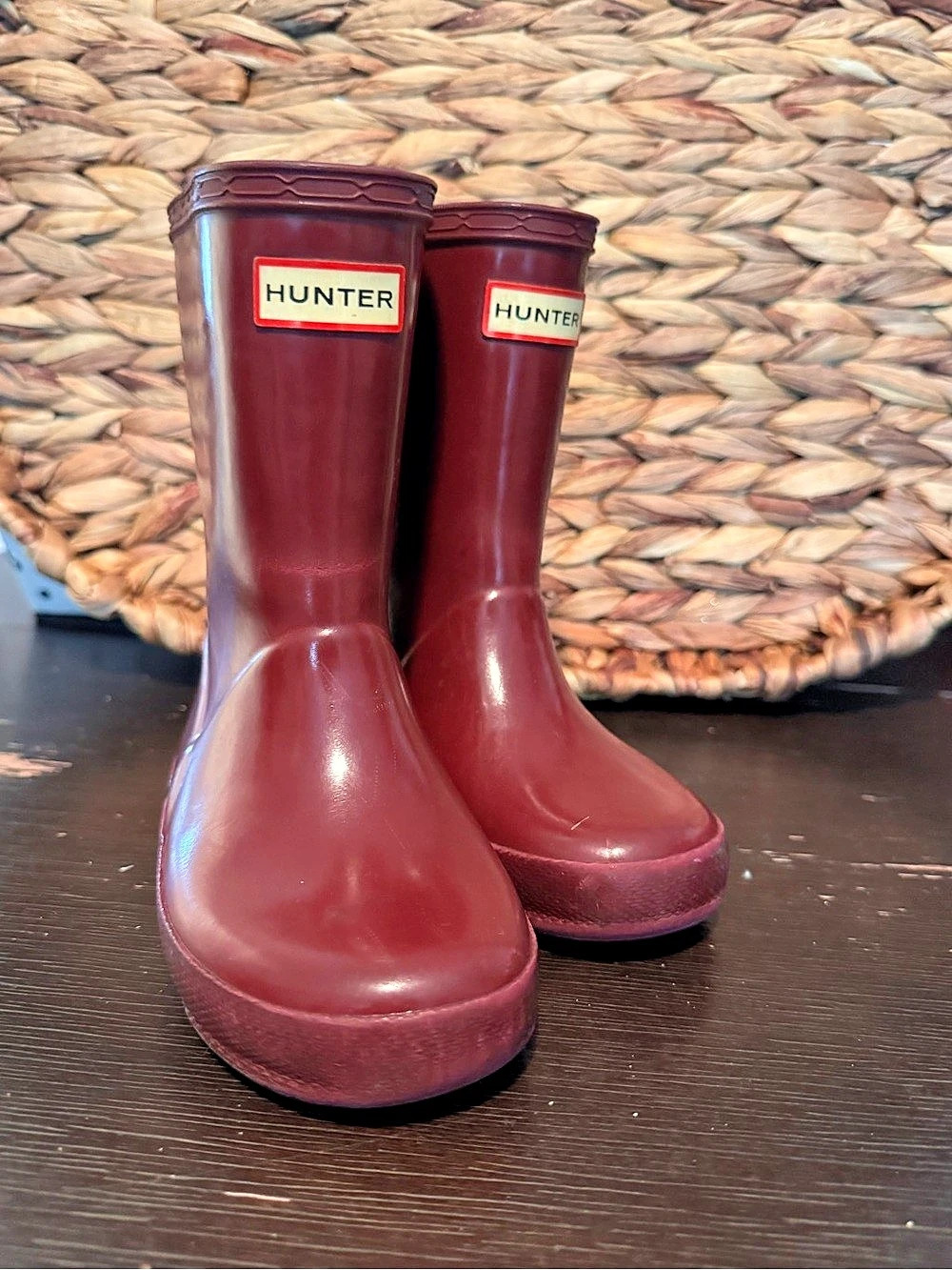 Hunter Kids First Classic Rain Boots Red Like New